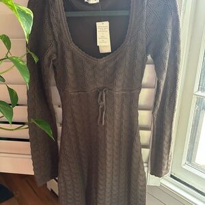 Elegant Brown Knit Dress